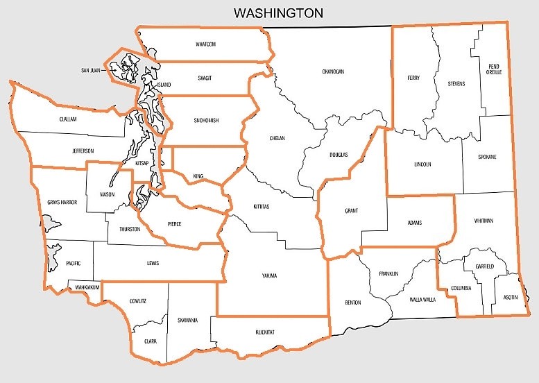 Washington State County Map