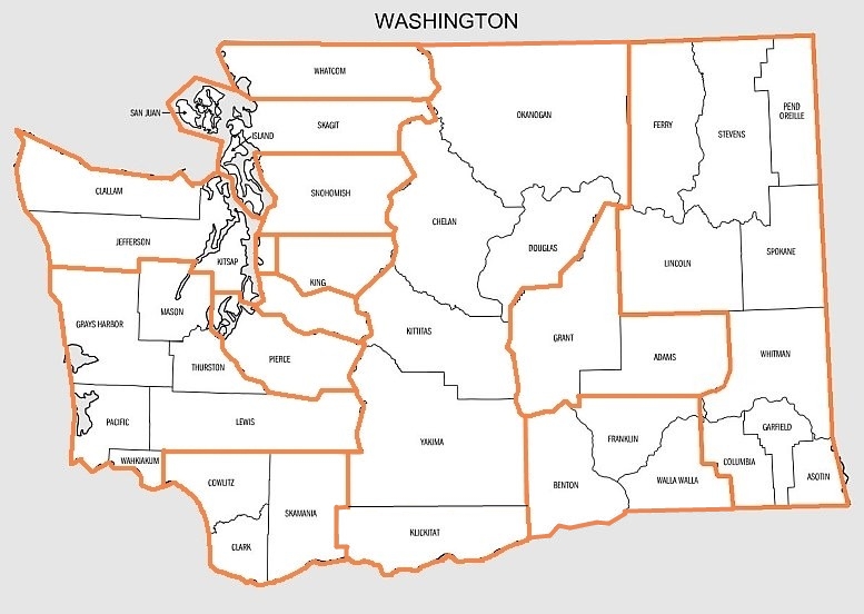Washington State County Map